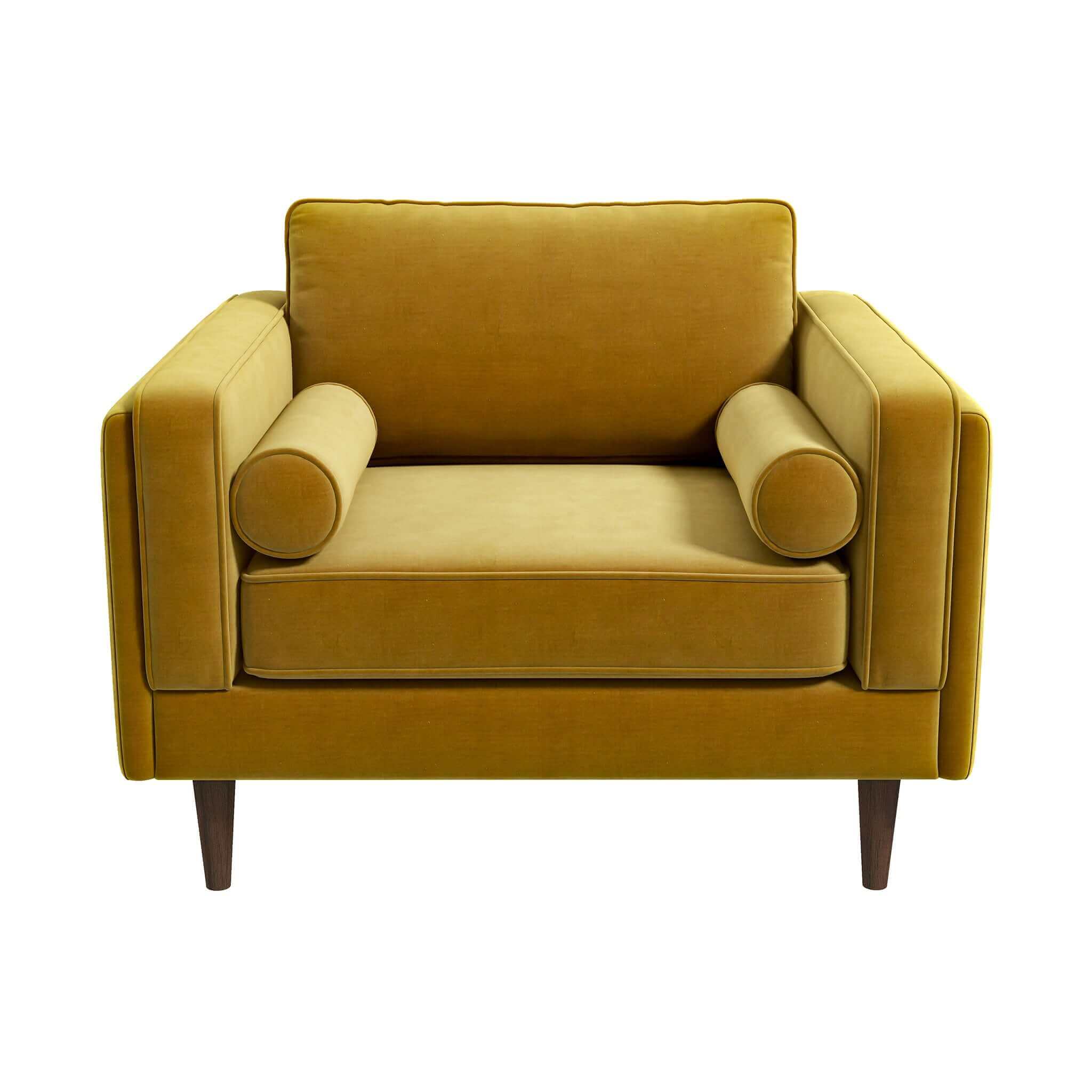 Amber Dark Yellow Velvet Lounge Chair Amber Dark Yellow Velvet Lounge Chair