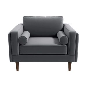 Amber Grey Velvet Lounge Chair