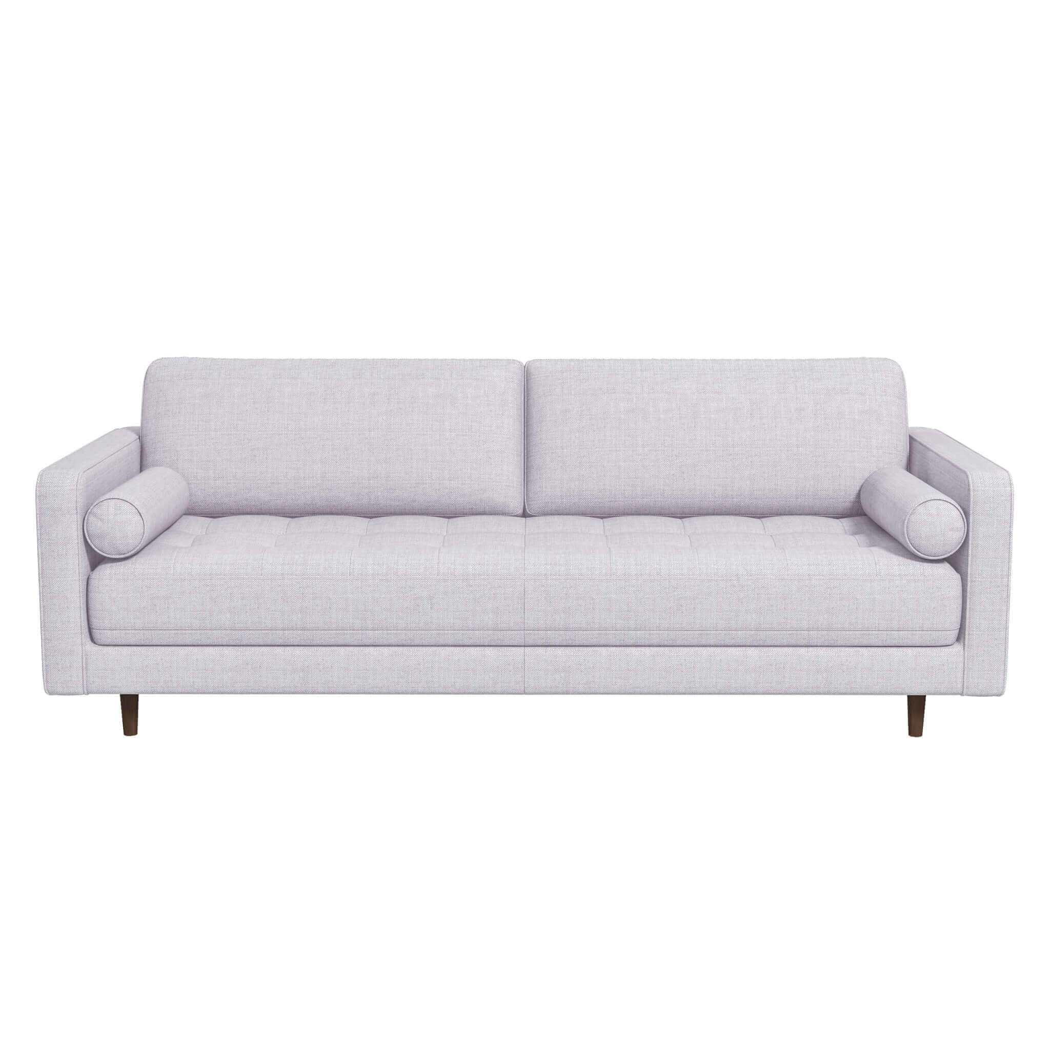 Anthony Mid-Century Modern Light Grey Pillow Back Fabric Sofa Anthony Mid-Century Modern Light Grey Pillow Back Fabric Sofa
