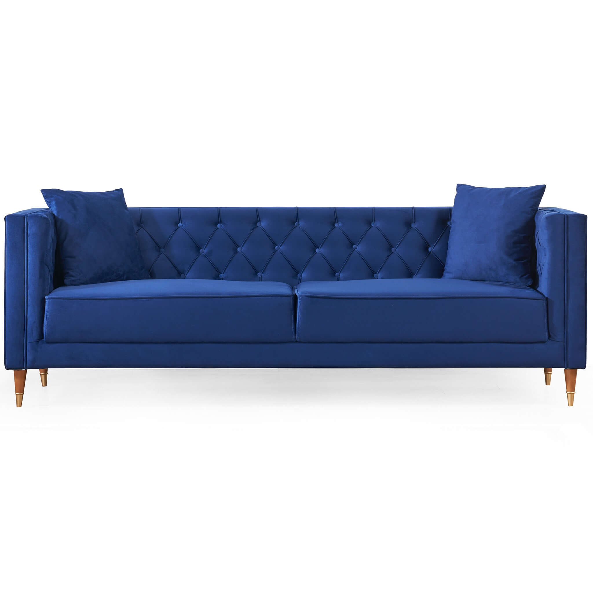 Autumn Mid-Century Modern Dark Blue Velvet Sofa Autumn Mid-Century Modern Dark Blue Velvet Sofa