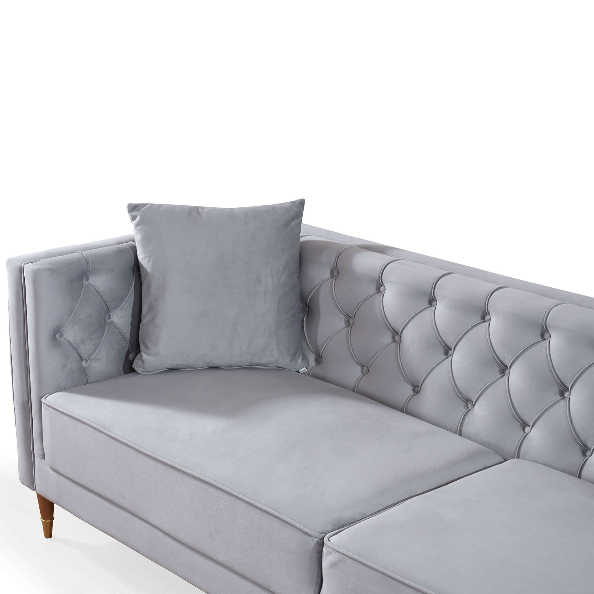 Autumn Mid-Century Modern Light Grey Velvet Sofa Autumn Mid-Century Modern Light Grey Velvet Sofa