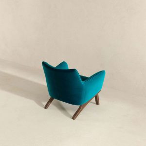 Brayden Mid Century Modern Turquoise Velvet Armchair