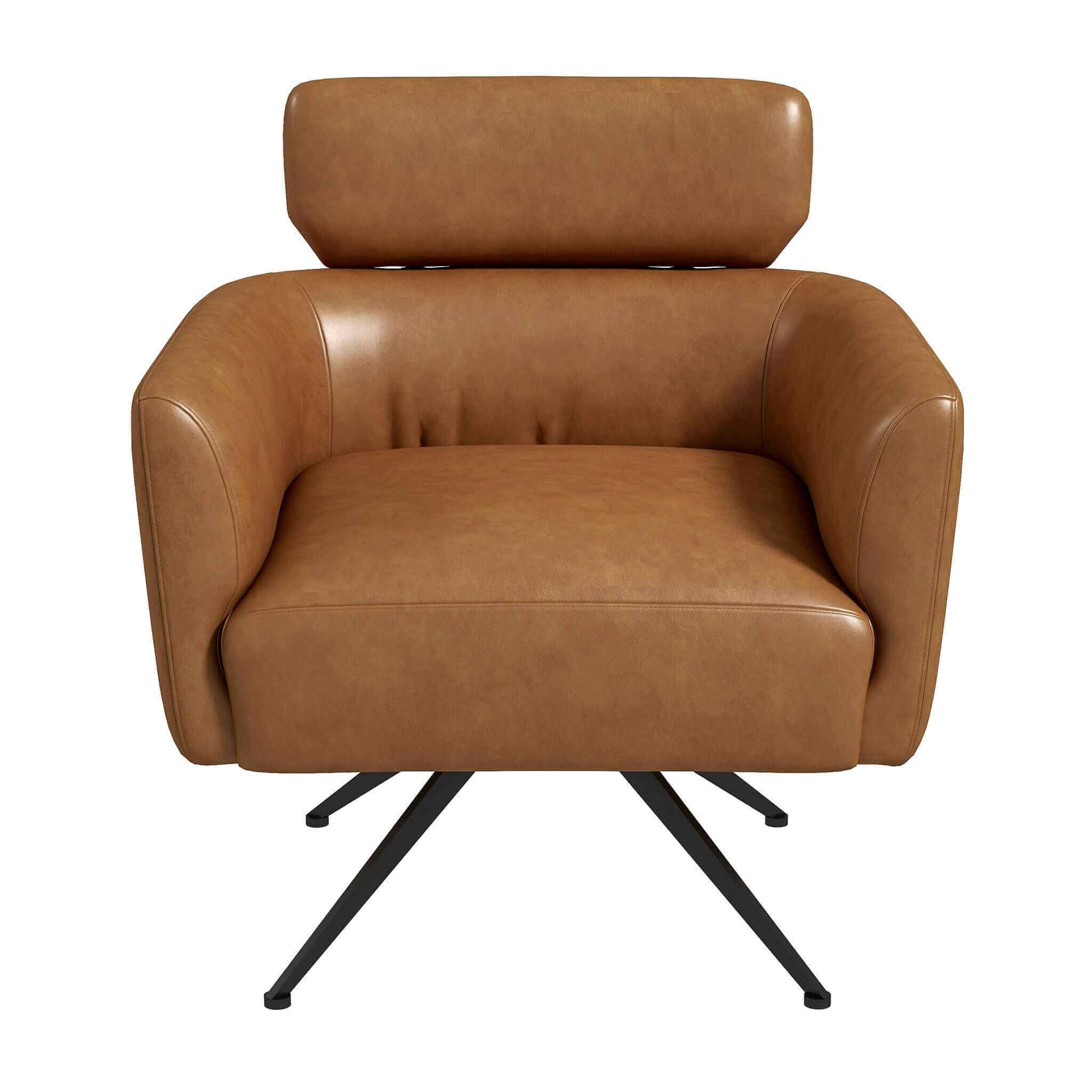 Camila Mid-Century Modern Tan Leather Lounge Chair Camila Mid-Century Modern Tan Leather Lounge Chair