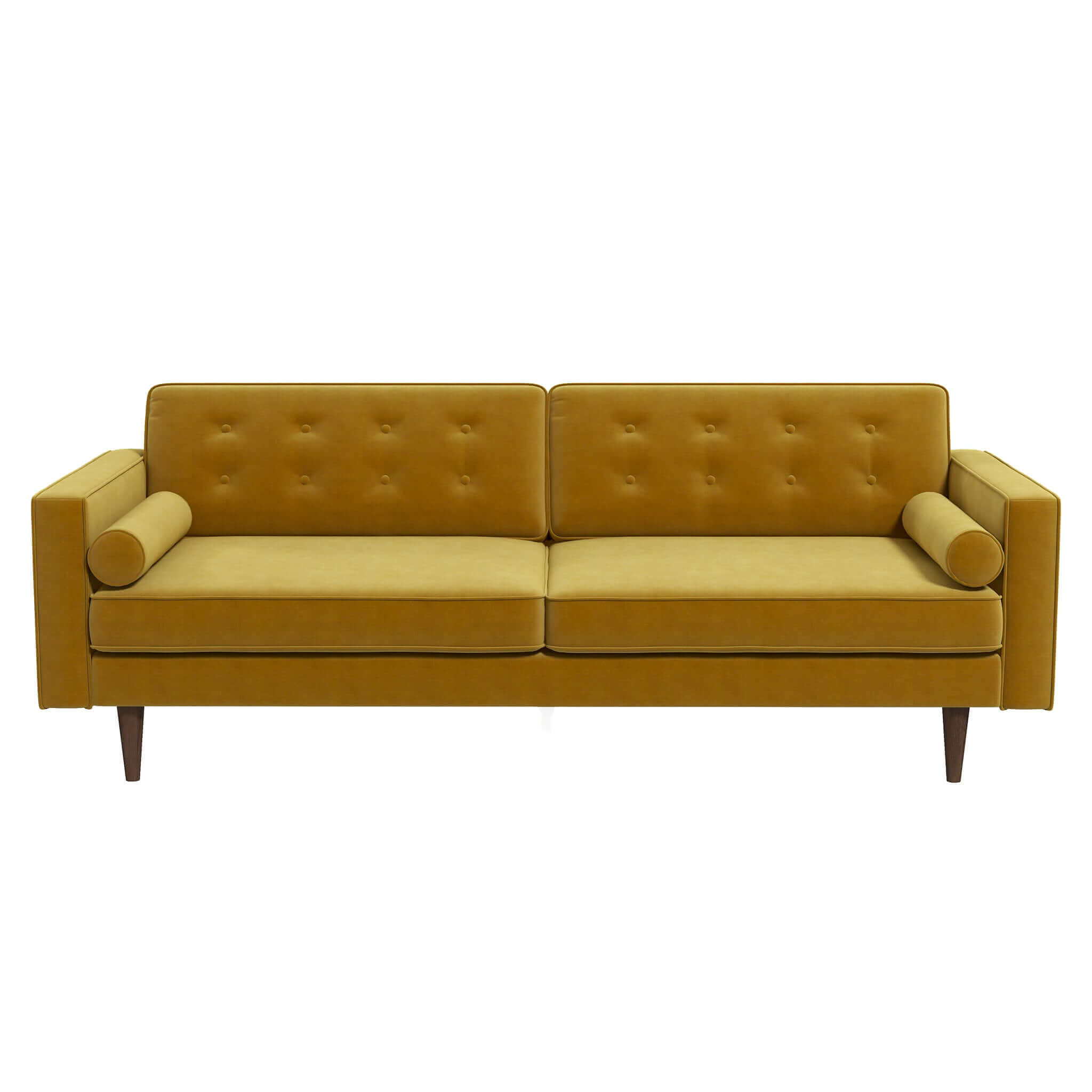 Casey Mid Century Modern Gold Velvet Sofa Casey Mid Century Modern Gold Velvet Sofa
