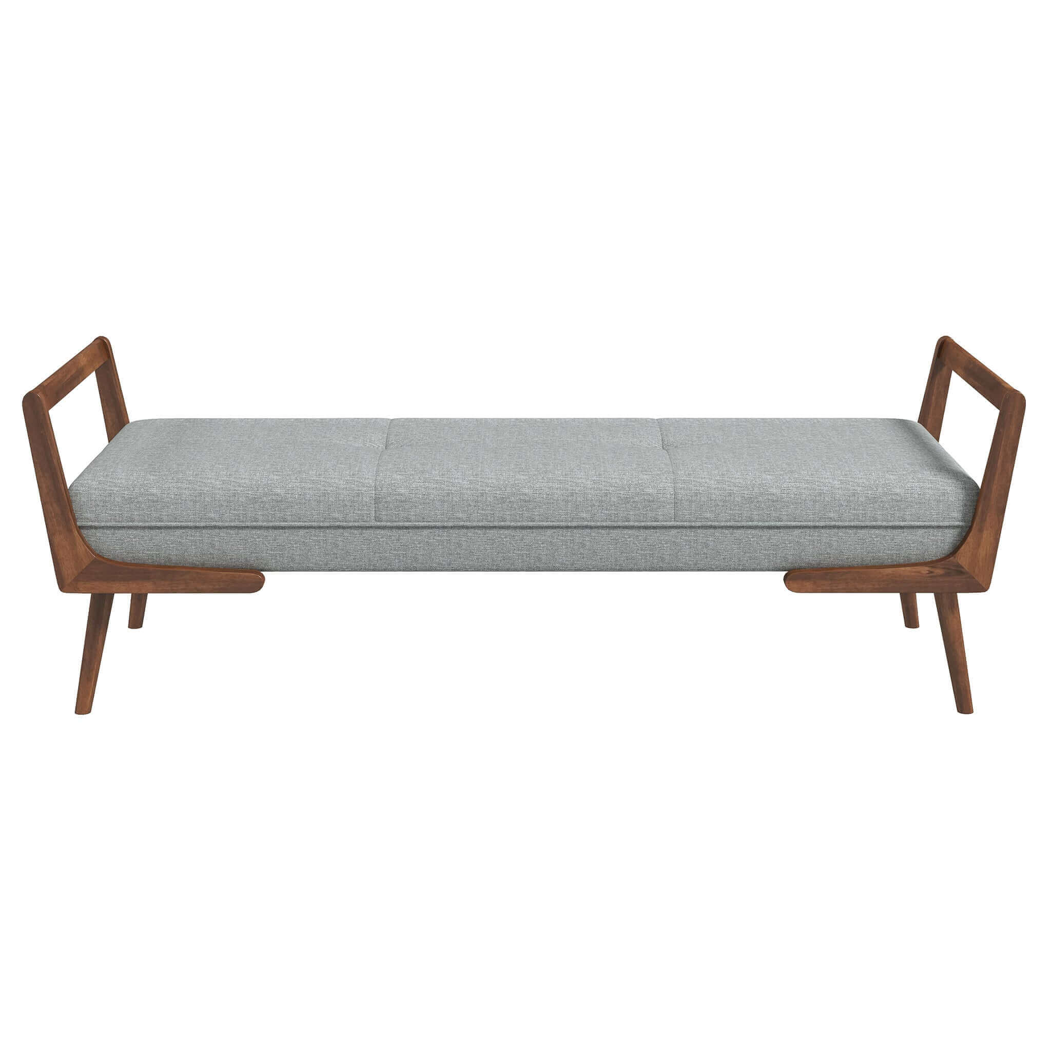 Cora Mid Century Modern Grey Fabric Bench Cora Mid Century Modern Grey Fabric Bench