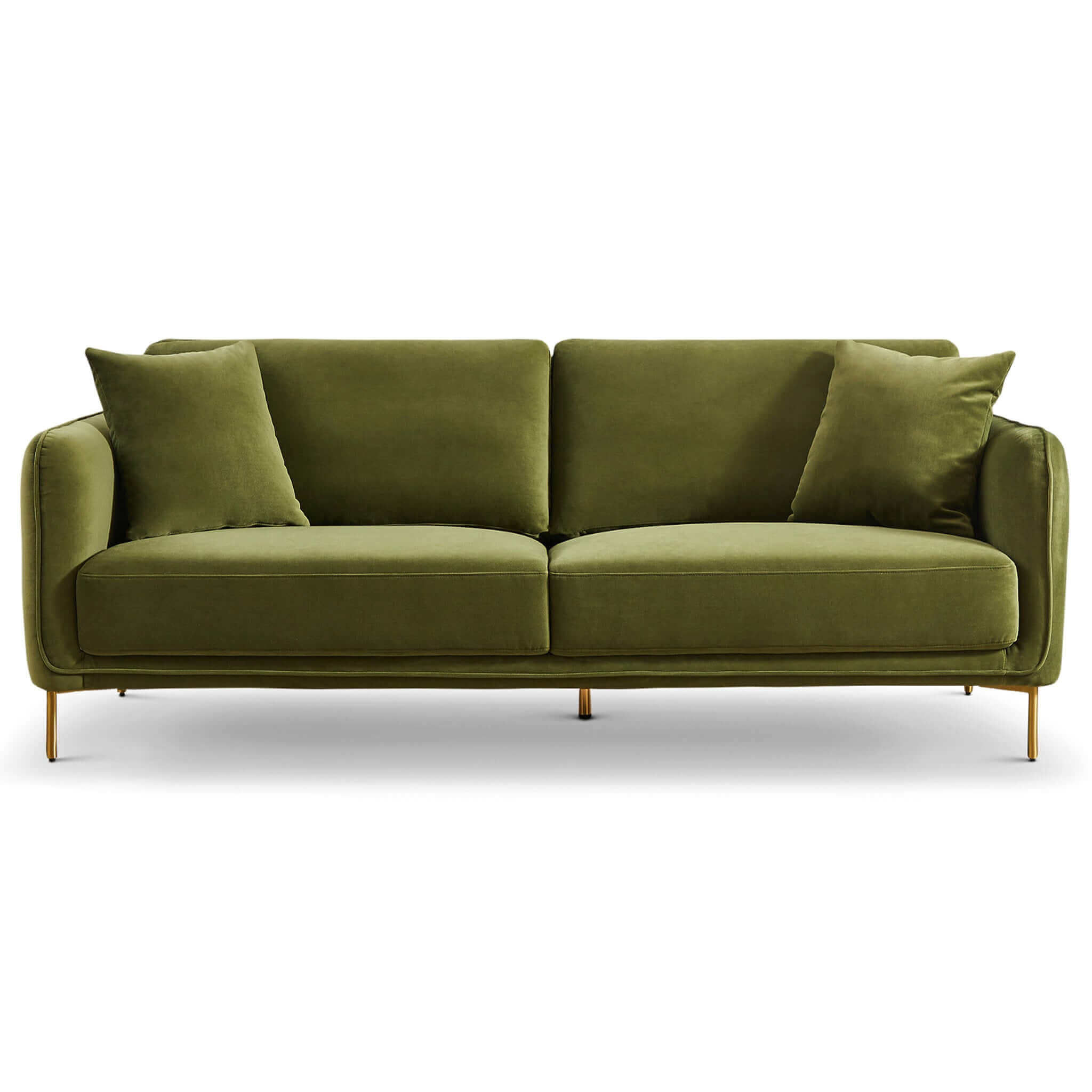 Dameron Mid Century Modern Olive Green Velvet Sofa Dameron Mid Century Modern Olive Green Velvet Sofa