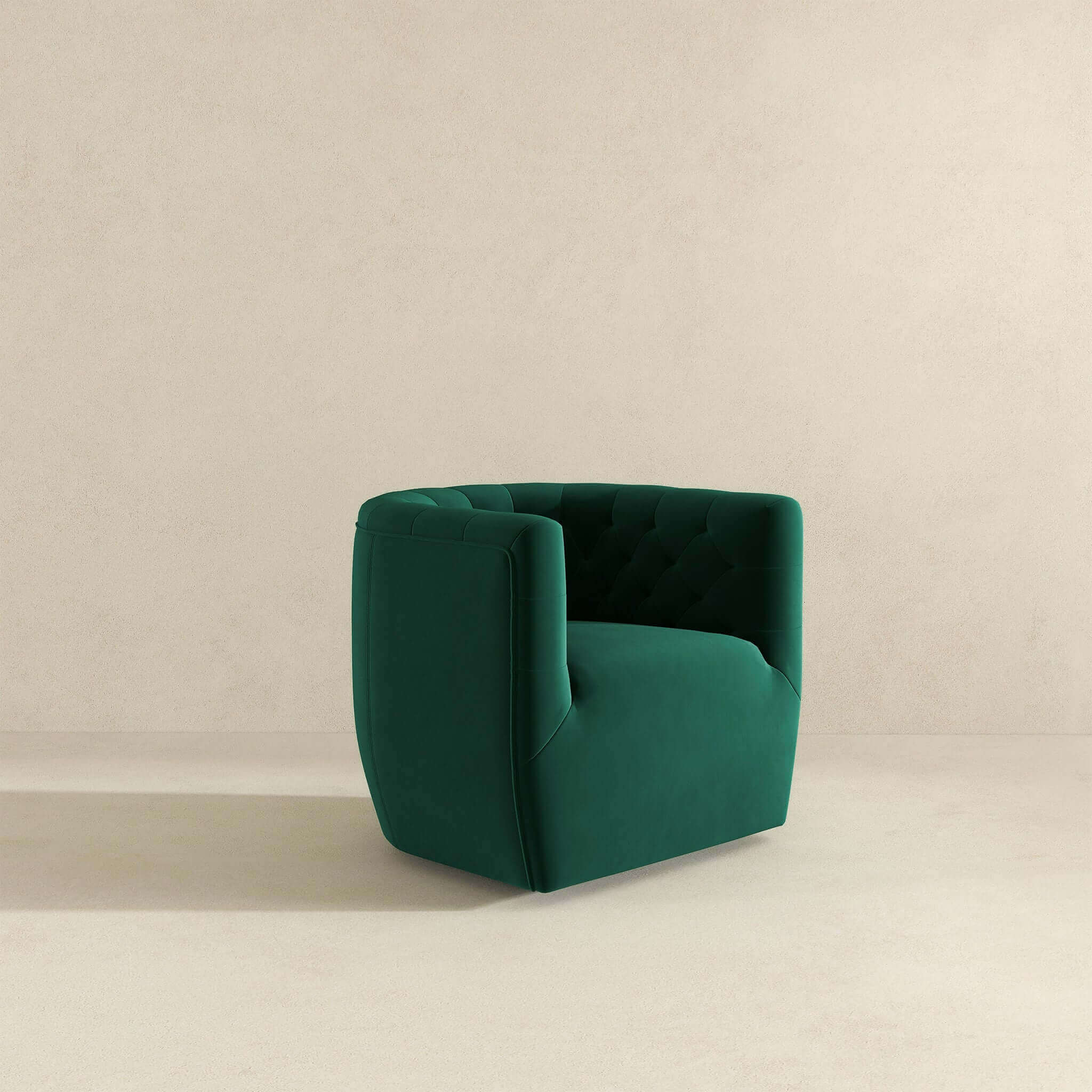 Delaney Mid-Century Modern Green Velvet Swivel Chair Delaney Mid-Century Modern Green Velvet Swivel Chair