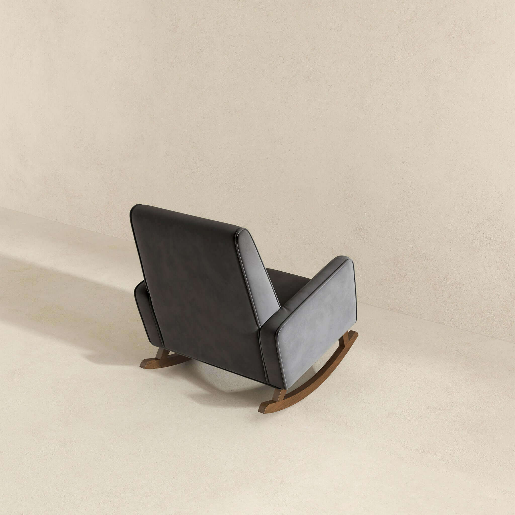 Demetrius Mid-Century Modern Dark Grey Fabric Solid Wood Rocking Chair Demetrius Mid-Century Modern Dark Grey Fabric Solid Wood Rocking Chair