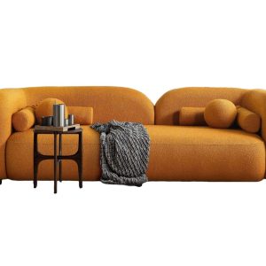 Emma Mid Century Modern Luxury Cognac Leather Sofa