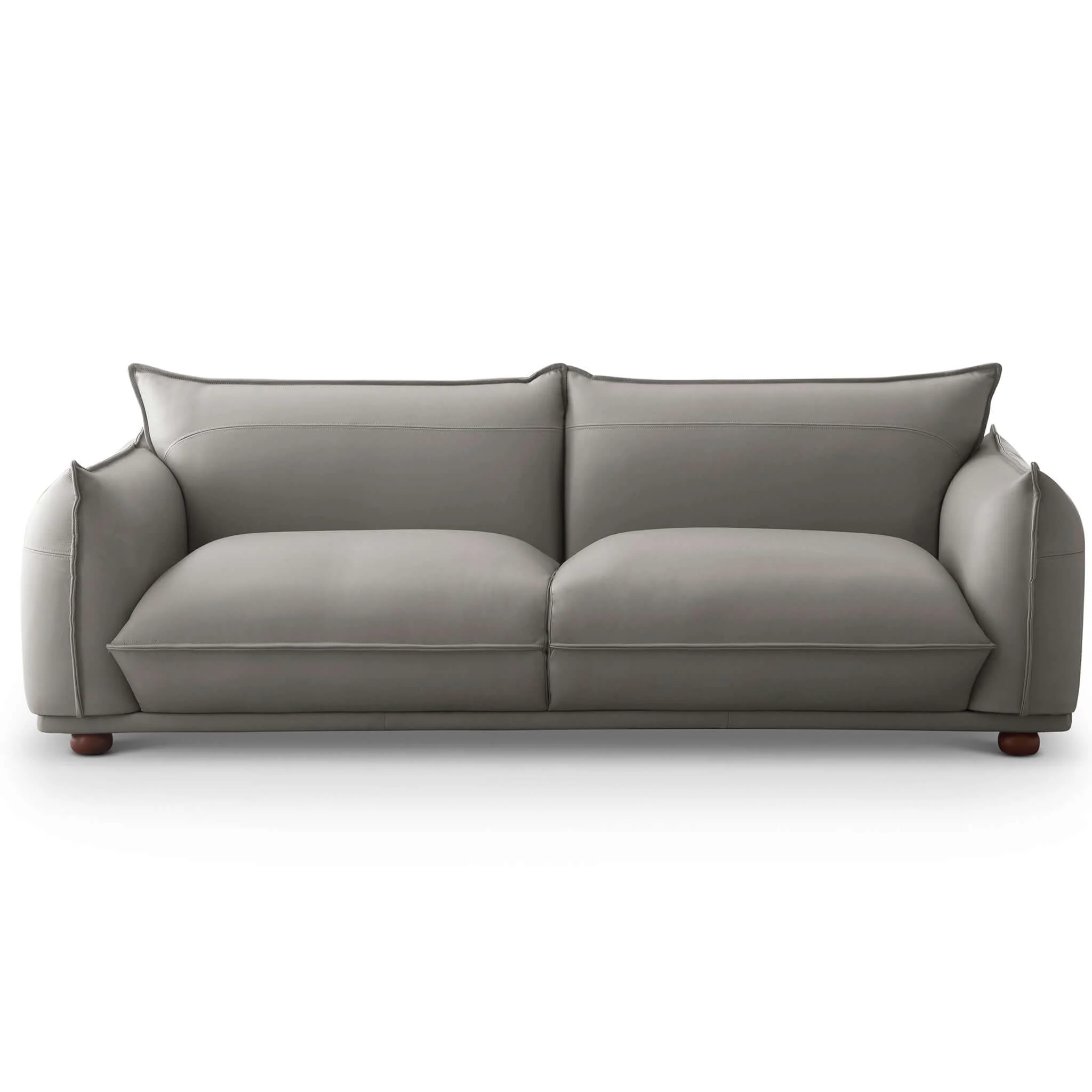 Emma Mid Century Modern Luxury Grey Leather Sofa 1 Emma Mid Century Modern Luxury Grey Leather Sofa
