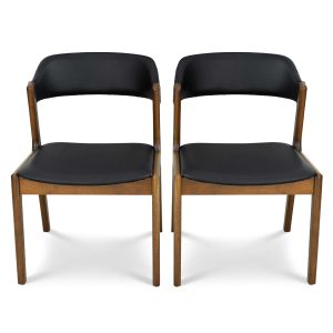 Enzo Black Leather Dining Chair (Set of 2)