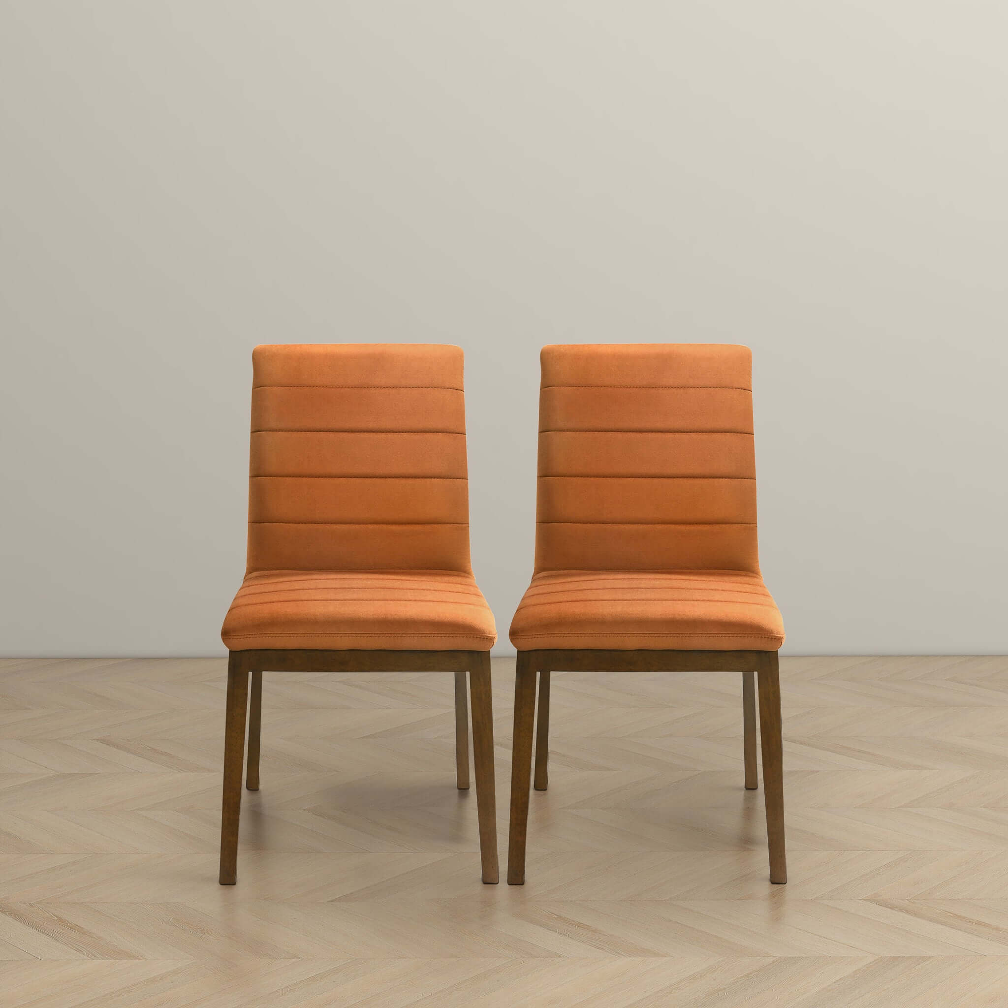 Ines Burnt Orange Velvet Dining Chair (Set of 2) Ines Burnt Orange Velvet Dining Chair (Set of 2)