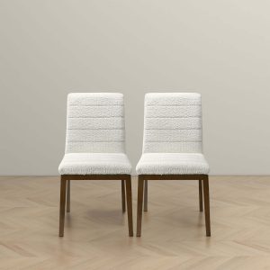 Ines White Boucle Dining Chair (Set of 2)