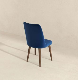 Katie Mid-Century Modern Navy Blue Velvet Dining Chair (Set of 2)