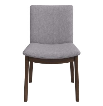 Laura Mid-Century Modern Light Grey Linen Solid Wood Dining Chair (Set of 2)