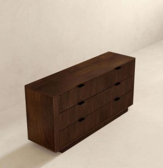 Lola Mid Century Modern Walnut Dresser with 6 Drawers