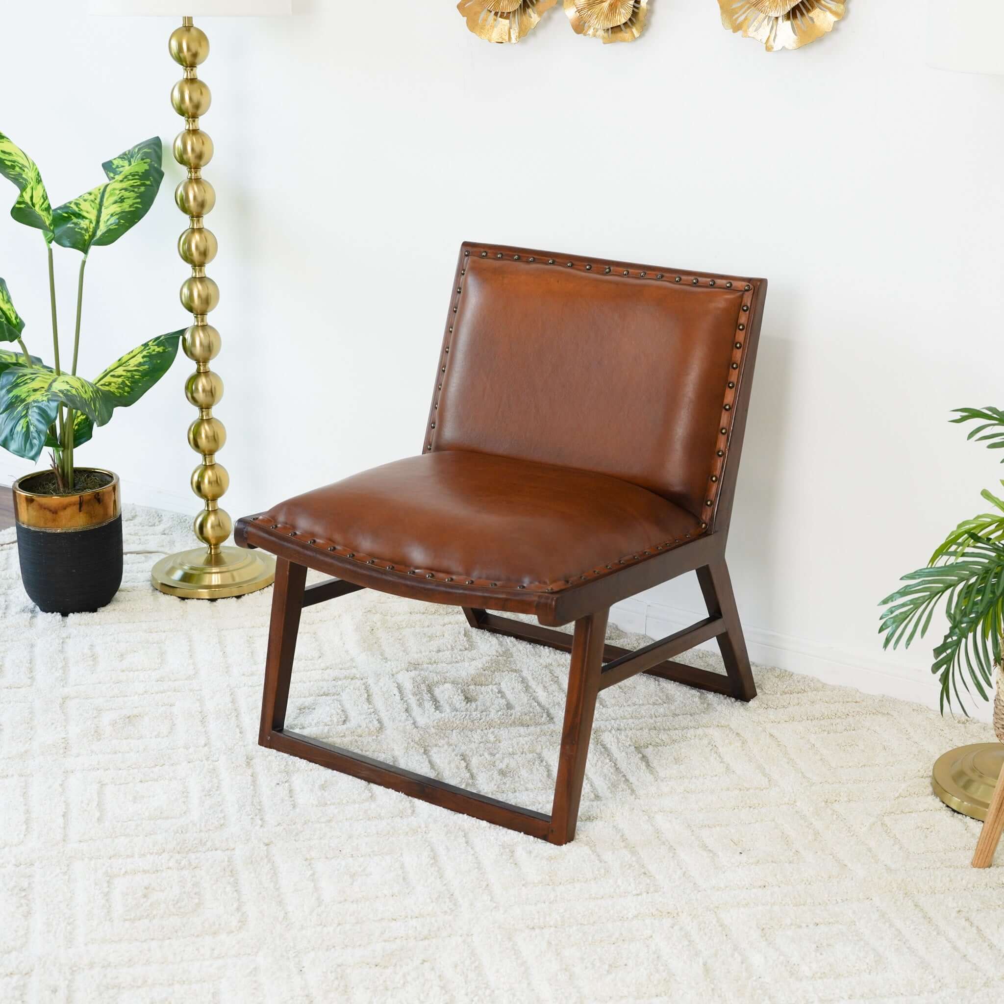 Marquis Mid-Century Modern Genuine Leather Lounge Chair Marquis Mid-Century Modern Genuine Leather Lounge Chair