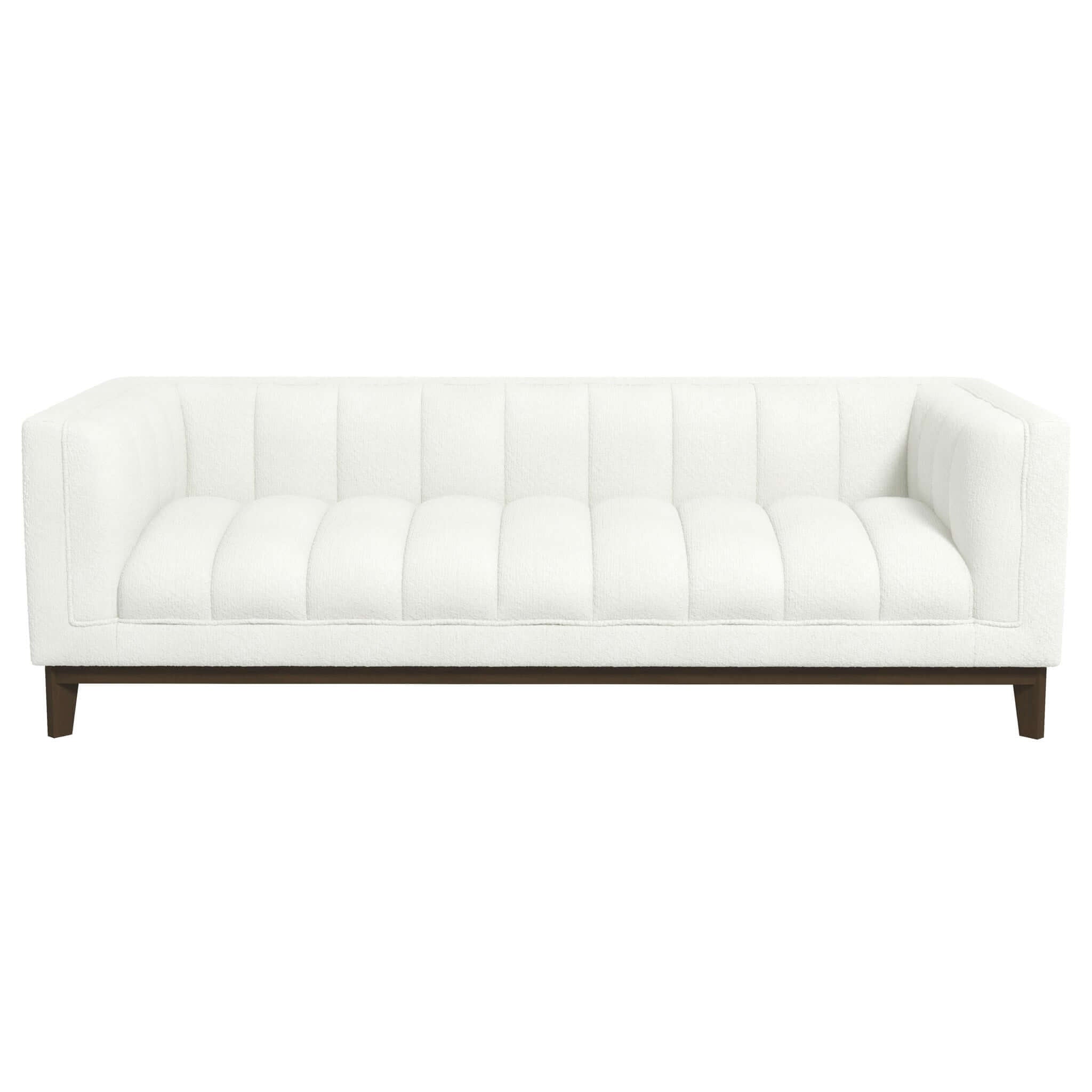 Melissa Mid-century White Boucle Modern Sofa Melissa Mid-century White Boucle Modern Sofa