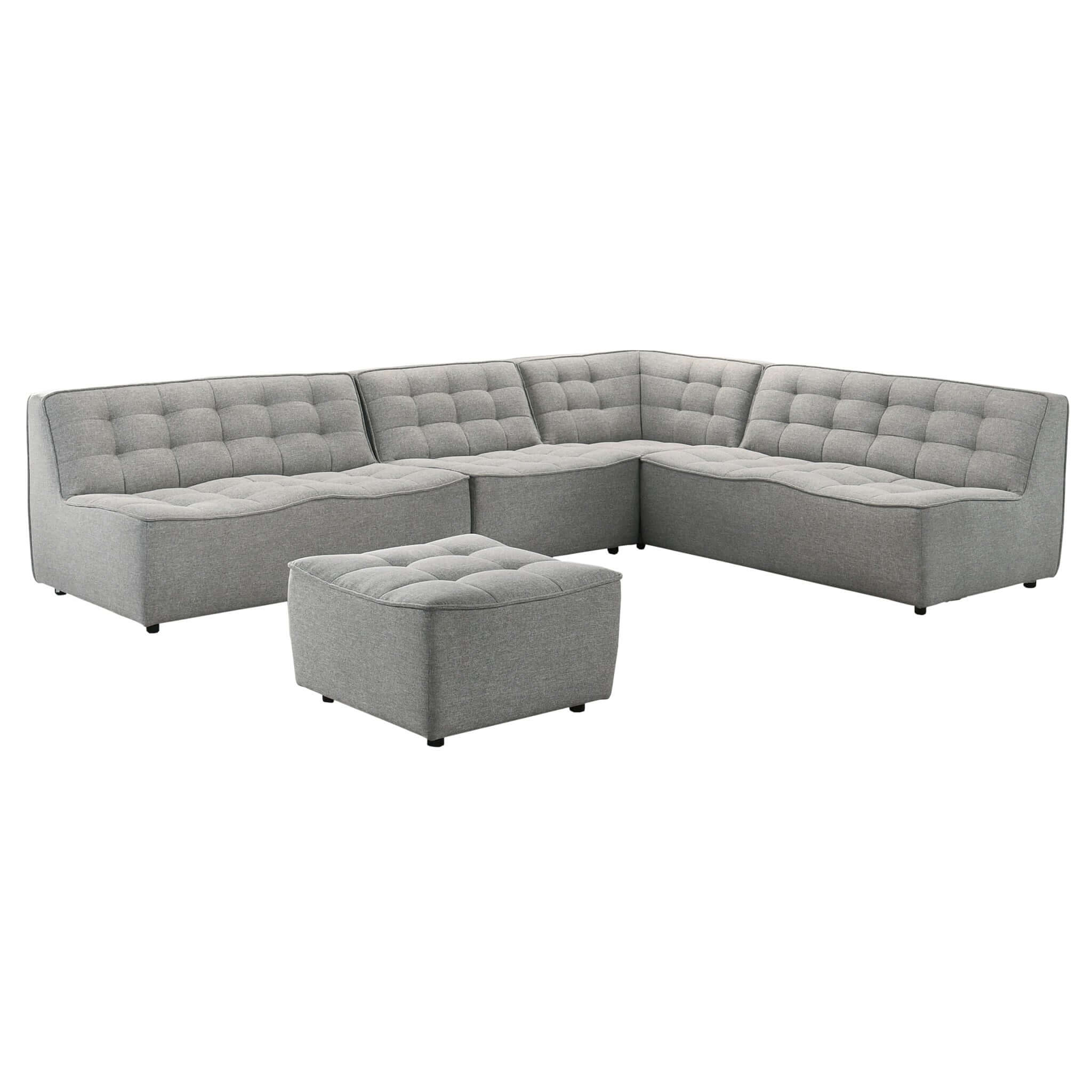 Selen Mid-Century Modern Light Grey Linen Corner Sectional Sofa Selen Mid-Century Modern Light Grey Linen Corner Sectional Sofa