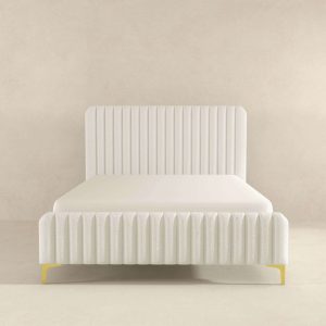 Valery Queen // King Size Cream Boucle Platform Bed