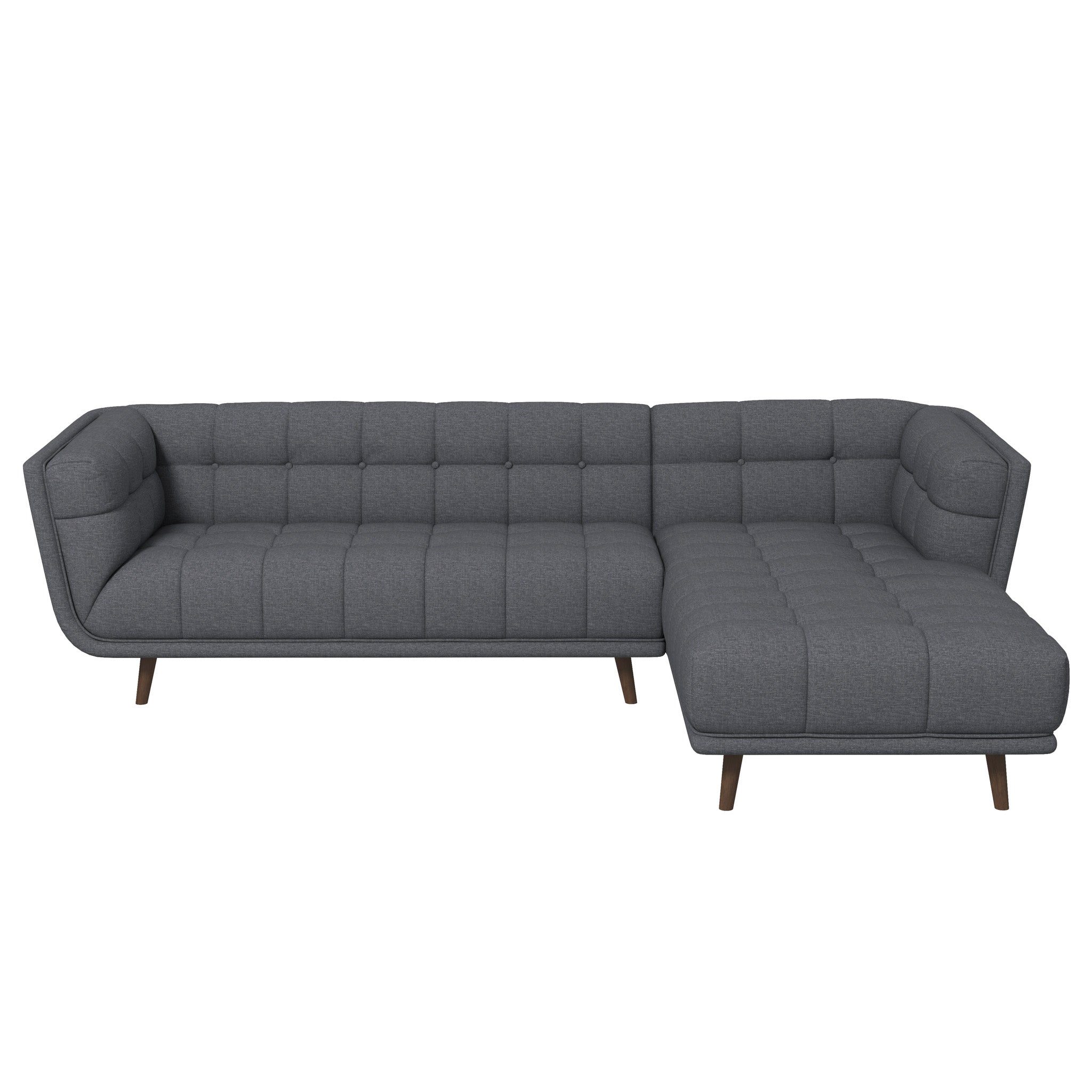 Addison Right Sectional Ash Grey Fabric Sofa Addison Right Sectional Ash Grey Fabric Sofa