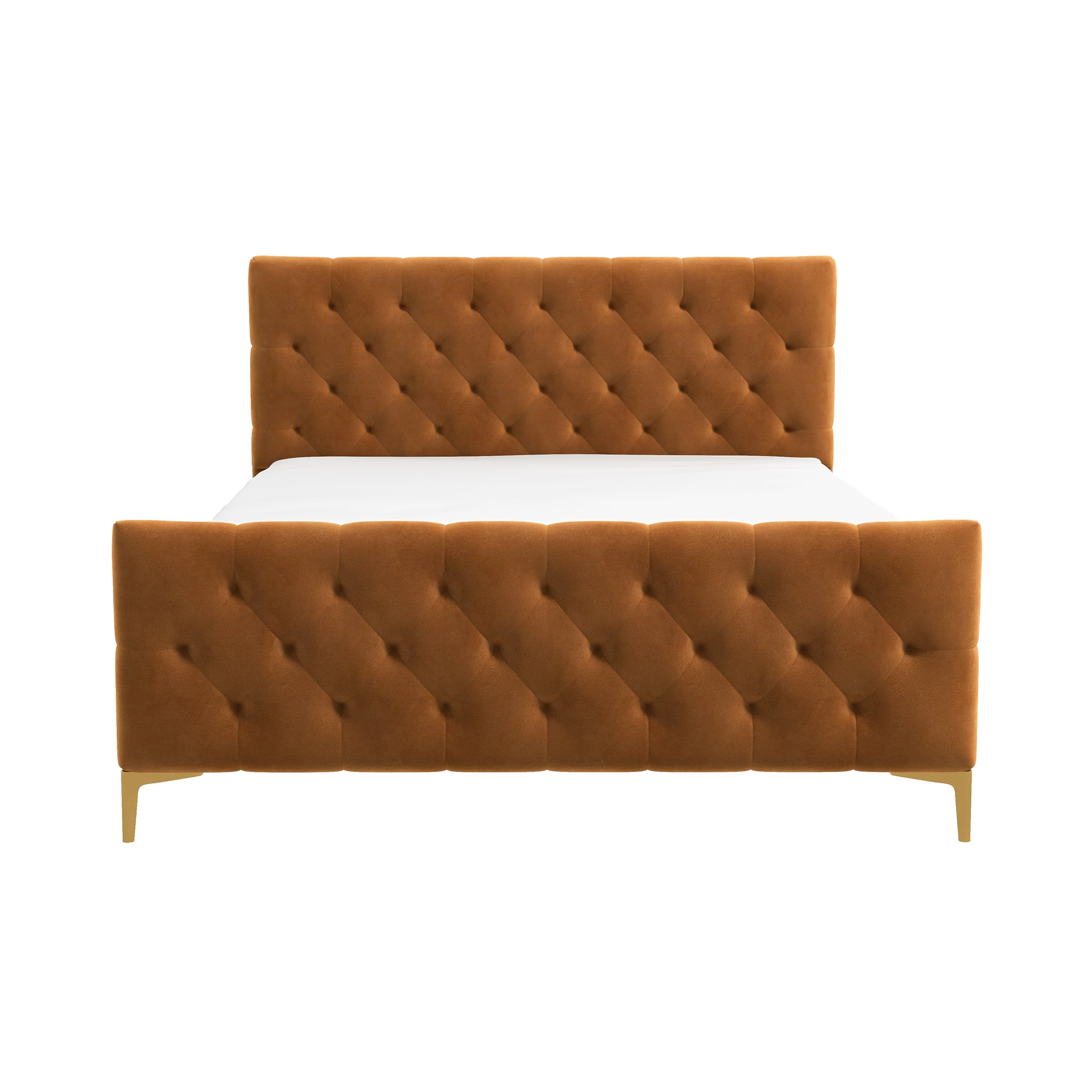 Bailey Cognac Velvet Queen Bed Bailey Cognac Velvet Queen Bed