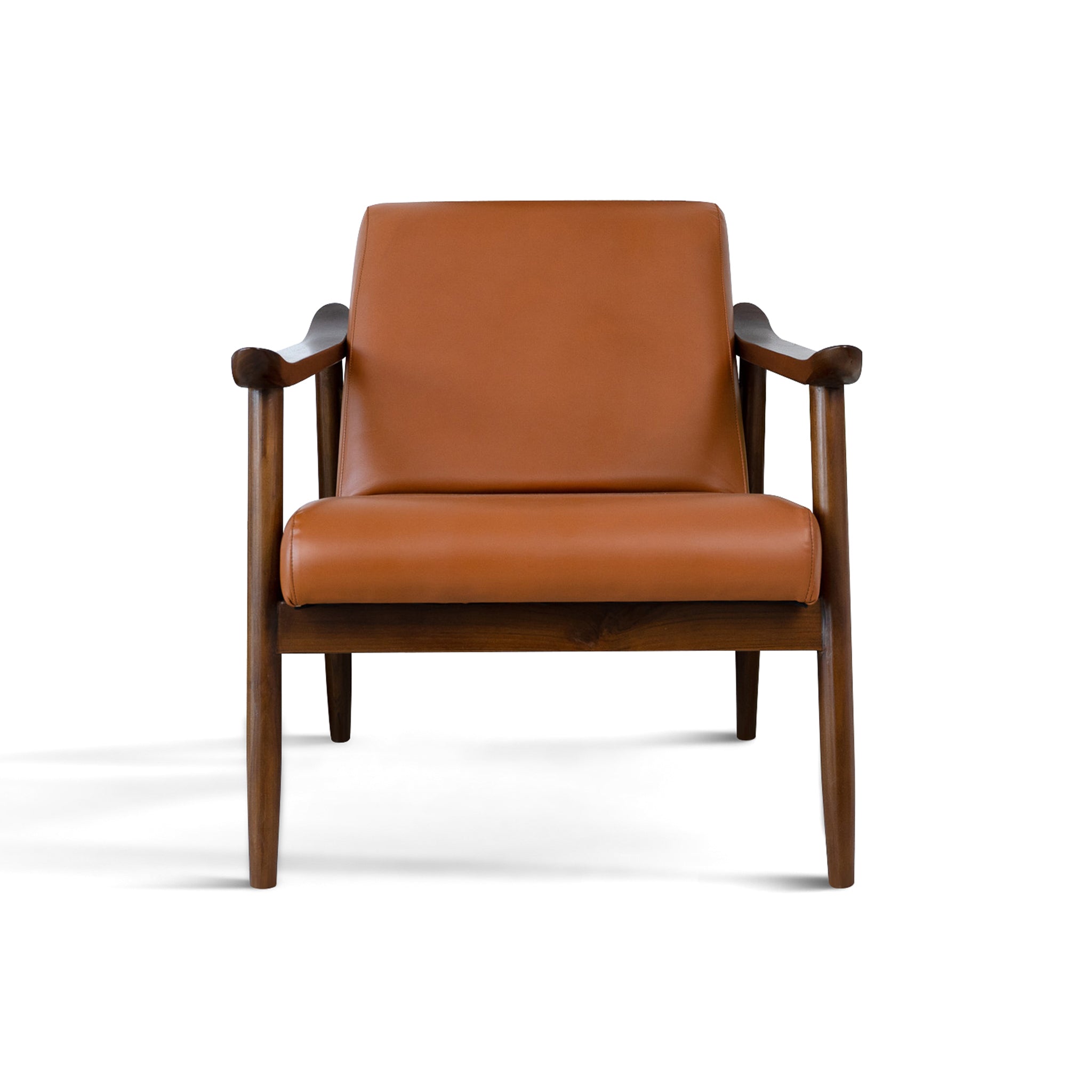 Brandon Solid Dark Tan Leather Lounge Chair Brandon Solid Dark Tan Leather Lounge Chair