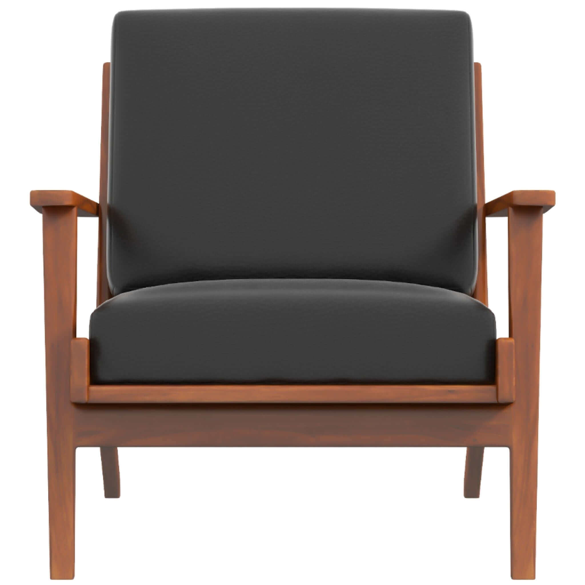 Connor Solid Wood Genuine Leather Lounge Chair Connor Solid Wood Genuine Leather Lounge Chair