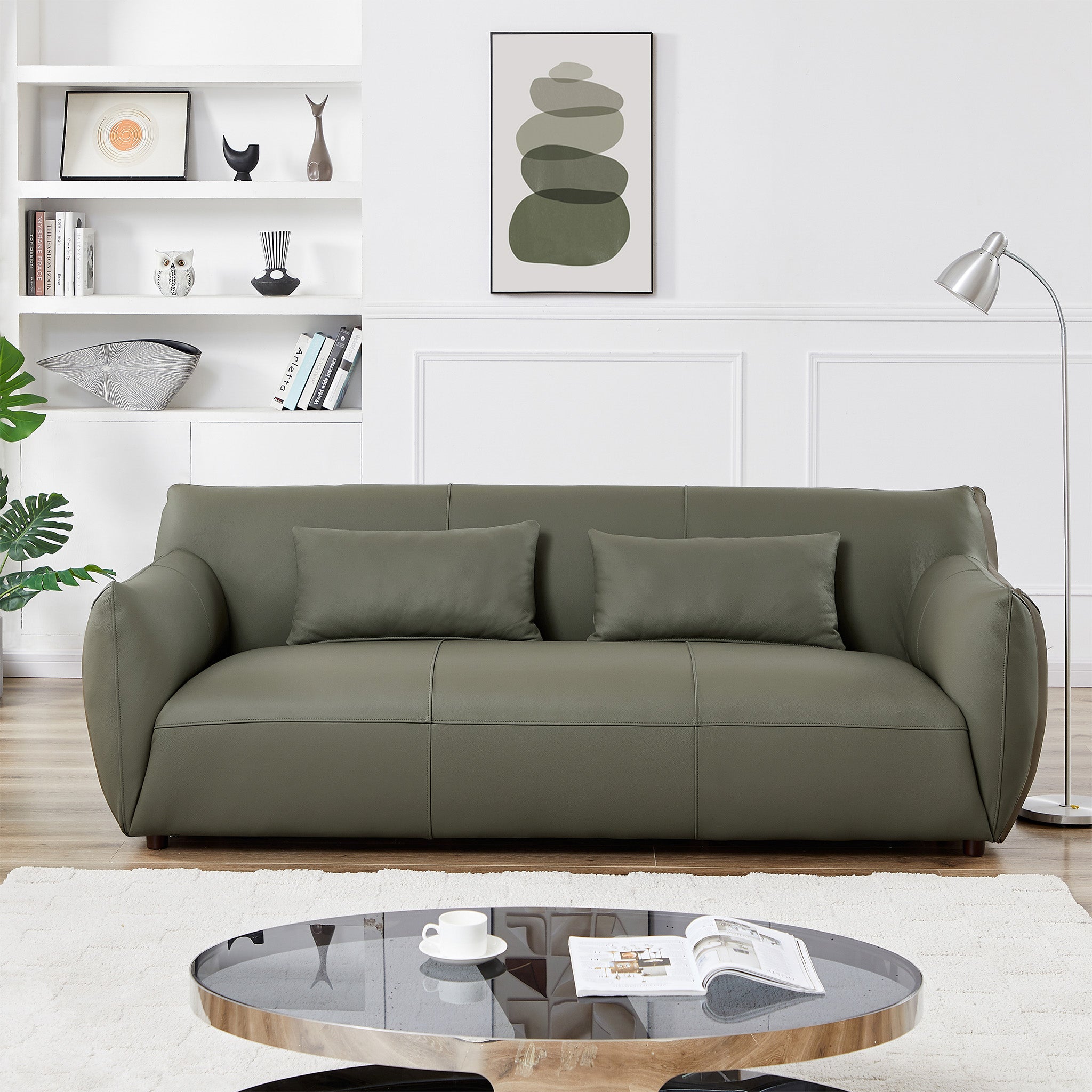 Hughes Olive Green Leather Sofa Hughes Olive Green Leather Sofa