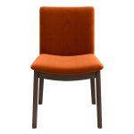 Laura Burnt Orange Velvet Solid Wood Dining Chair (Set Of 2)